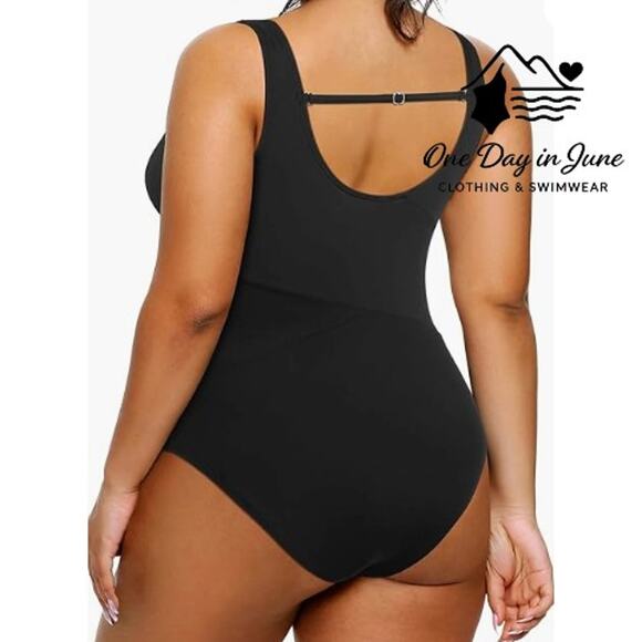 Yonique Plus Size Tie Side One Piece Swimsuit Size 20W - Picture 2 of 7